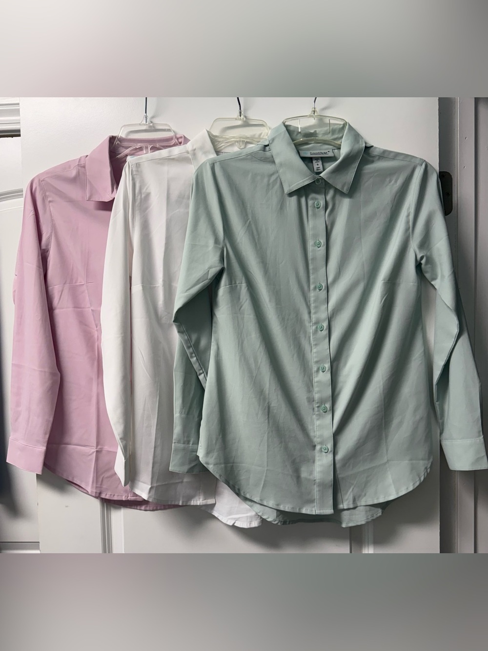 Coolibar UPF 50 Long Sleeve Button Down Sz Small pink, white, Mint Lot of 3